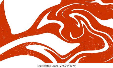 Abstract Liquid Background in Vintage 70s Dark Red and Cream Style Featuring Seamless Groovy Swirl Pattern for Retro Design Projects
