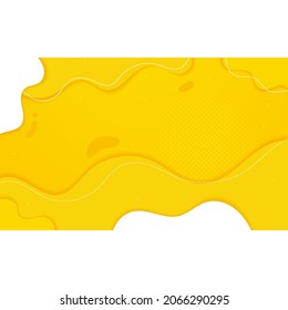 abstract liquid background yellow color. wave line white color effect. banner poster wallpaper flyer brochure and more needs.