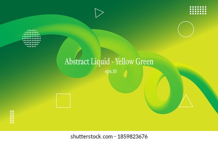Abstract Liquid Background Yellow Green. Perfect for anner, web design, Posters, etc.