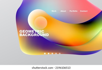Abstract liquid background for your landing page design. Web page for website or mobile app wallpaper