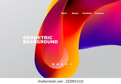 Abstract liquid background for your landing page design. Web page for website or mobile app wallpaper