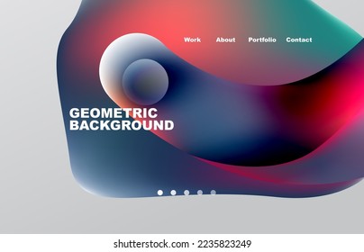 Abstract liquid background for your landing page design. Web page for website or mobile app wallpaper
