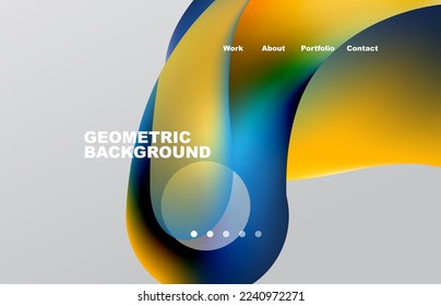 Abstract liquid background for your landing page design. Web page for website or mobile app wallpaper