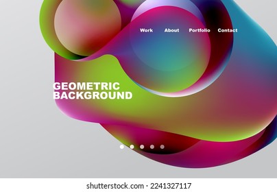 Abstract liquid background for your landing page design. Web page for website or mobile app wallpaper