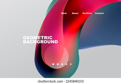 Abstract liquid background for your landing page design. Web page for website or mobile app wallpaper