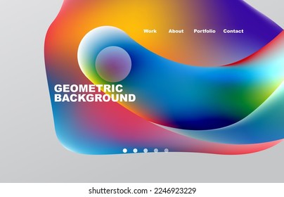 Abstract liquid background for your landing page design. Web page for website or mobile app wallpaper