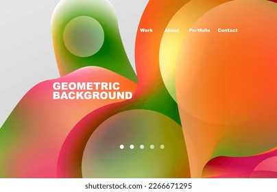 Abstract liquid background for your landing page design. Web page for website or mobile app wallpaper