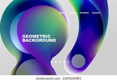 Abstract liquid background for your landing page design. Web page for website or mobile app wallpaper