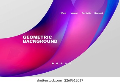 Abstract liquid background for your landing page design. Web page for website or mobile app wallpaper