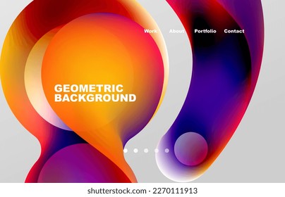 Abstract liquid background for your landing page design. Web page for website or mobile app wallpaper
