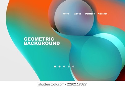 Abstract liquid background for your landing page design. Web page for website or mobile app wallpaper