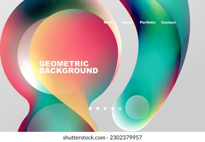 Abstract liquid background for your landing page design. Web page for website or mobile app wallpaper