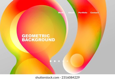 Abstract liquid background for your landing page design. Web page for website or mobile app wallpaper