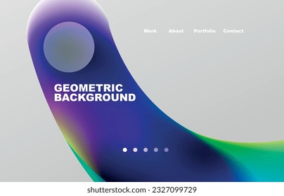 Abstract liquid background for your landing page design. Web page for website or mobile app wallpaper