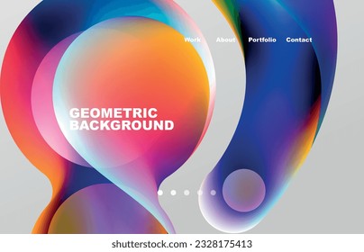 Abstract liquid background for your landing page design. Web page for website or mobile app wallpaper