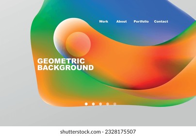 Abstract liquid background for your landing page design. Web page for website or mobile app wallpaper