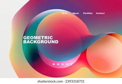 Abstract liquid background for your landing page design. Web page for website or mobile app wallpaper