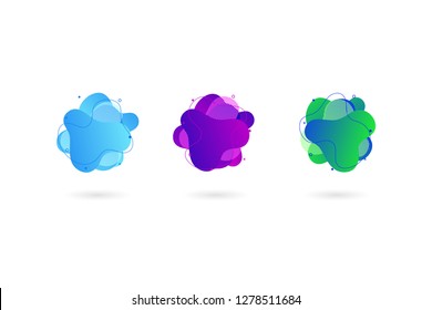 Abstract liquid banner collections. Curvy graphic elements, with gradient, vibrant color, space for text, modern shape, and dynamic style. Backdrop with gradient. Can use for social media wallpaper.