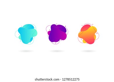 Abstract liquid banner collections. Curvy graphic elements, with gradient, vibrant color, space for text, modern shape, and dynamic style. Backdrop with gradient. Can use for social media wallpaper.