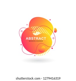 Abstract liquid banner collections. Curvy graphic elements, with gradient, vibrant color, space for text, modern shape, and dynamic style. Backdrop with gradient. Can use for social media wallpaper.