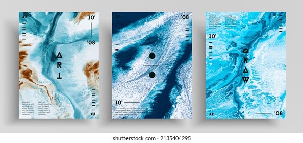 Pancarta líquida abstracta, paquete de textura vectorial de arte fluido.Fondo artístico aplicable a la cubierta de diseño, invitación, volante, etc. Fondo similar al paisaje de la tierra.