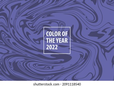 Pancarta líquida abstracta. Ilustración del vector de superficie de entrelazado. El color de moda de 2022 es muy peri. Composición para portadas de libros, afiches, volantes, revistas.