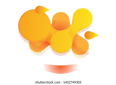 Abstract Liquid Banner Molecular Shape With Memohis Element