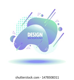 Abstract Liquid Banner Molecular Shape With Mempis Element