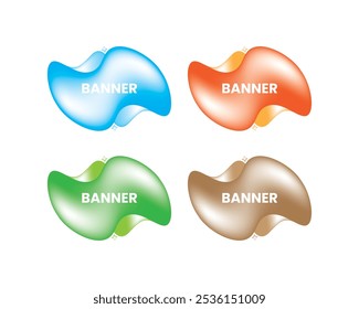 Abstrakte Flüssigbanner Set Kollektion Zeichen Form