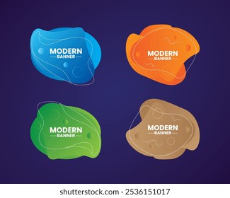 Abstract liquid banner Set Collection Sign Shape