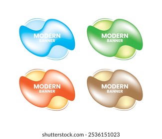 Abstract liquid banner Set Collection Sign Shape