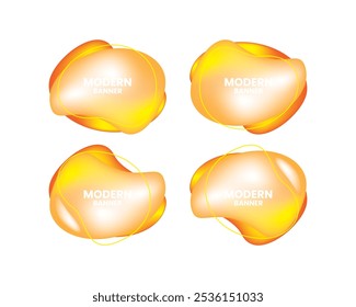 Abstract liquid banner Set Collection Sign Shape