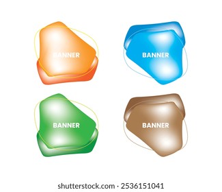 Abstract liquid banner Set Collection Sign Shape