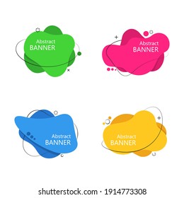 Abstract Liquid Banner Set. Vector Template Bagdes. Modern Design. Dynamic Fluid Banners Shapes.