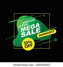 abstract liquid banner suitable for mega sale, discount, big sale