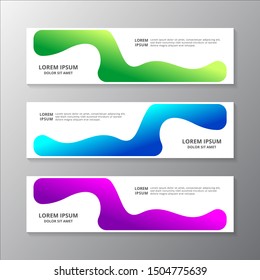 Abstract Liquid Banner Template, gradient color, modern layout web header, footer, advertising vector