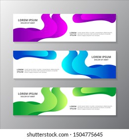 Abstract Liquid Banner Template, gradient color, modern layout web header, footer, advertising vector