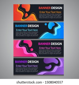 Abstract Liquid Banner Template, gradient color, advertising, footer, modern layout web header. Vector