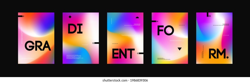 Abstract liquid banner template set for flyer, presentation, social media, posting, party poster. Organic shape. Vector Illustration 10 eps