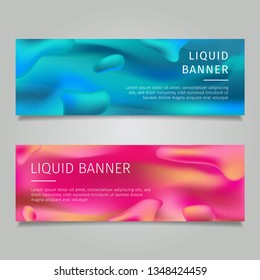 Abstract Liquid banners. Fluid colors banners set. Modern abstract design templates. 