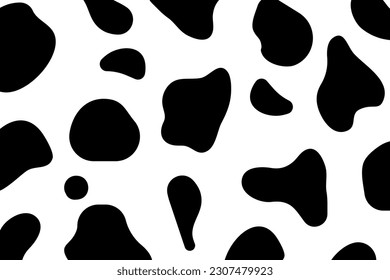 Abstract liquid blotch shapes background. Cow or Dalmatian background.