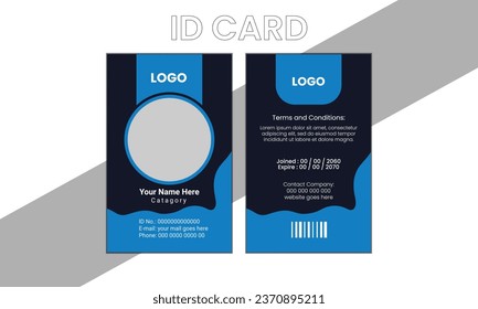 Abstraktes Liquid Blue Black Contrast Modernes Identity Card Design