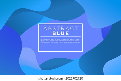 Abstrakter, flüssiger, blauer, flacher Hintergrund, Vektorgrafik. Kreative Vektorgrafik für Präsentation, Web, Flyer, Banner, Werbung, Cover