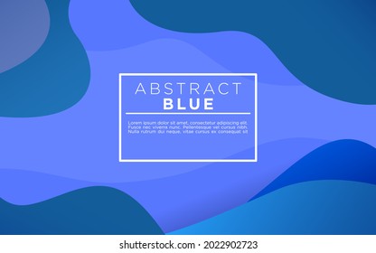 Resumen del vector de fondo de diseño plano azul líquido. Ilustración vectorial creativa para presentación, web, volante, banner, anuncio, portada