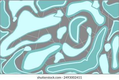 Abstract liquid blue pattern on gray background, abstract vector background