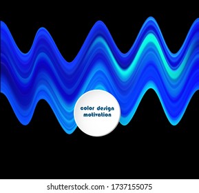 Abstrakte flüssige blaue Seidenwelle auf schwarzem Hintergrund.