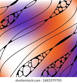 Abstract liquid bridge effect and curve on gradient background design. Simple vector illustration in dark background and bold color theme design for wallpaper, web, card, banner, invitation and etc