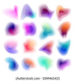 Abstract liquid bright color elements set for design