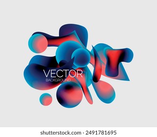 Abstract liquid bubble background. Liquid gradients