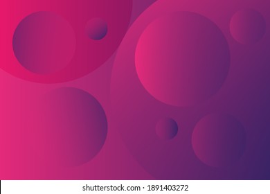 Abstract liquid bubble shapes on fluid gradient  purple background
